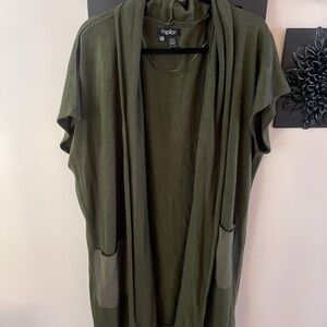 Papillon Olive Knit Open Cardigan